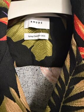 Rhude Cream & Black Textured Knit Jacket with Subtle Multicolor Accents